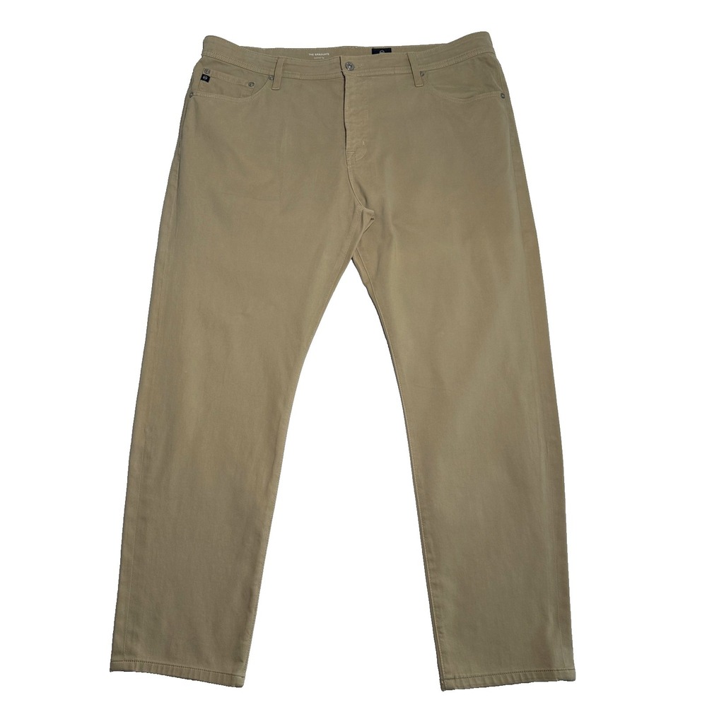 AG Adriano Goldschmied Mens The Graduate Tailored Leg Pants 40x32 Khaki Stretch